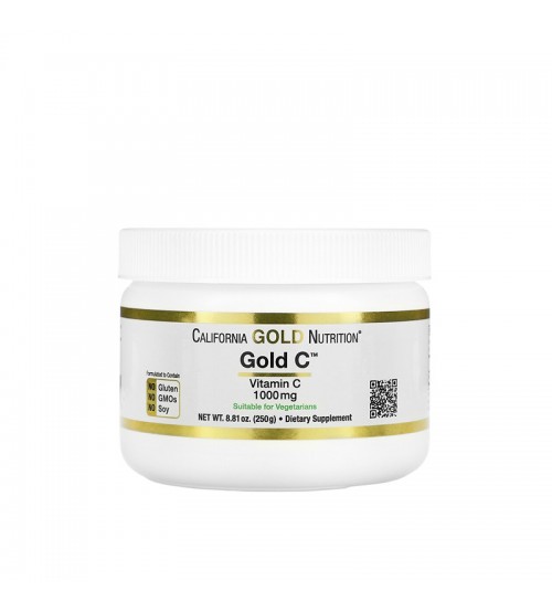 Витамин C California Gold Nutrition Gold C Powder Vitamin C 1000mg 250g